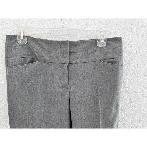 Express Editor Grey Work Career Office Pants Capsule Wardrobe Straight Leg 4R